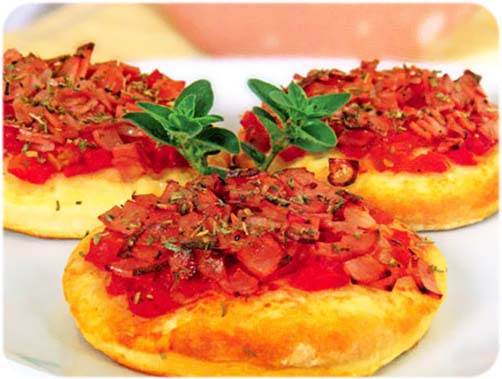 Pizzette s mortadelom Pizzette s mortadelom